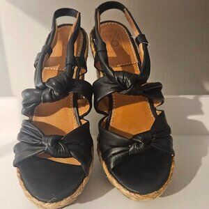 Bacio 61 Wedge Leather Sandals Size 8